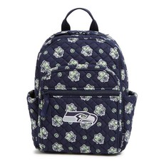 베라 브레들리 여성용 면 Nfl 스몰 백팩 (여러 팀 가능) 테네시 타이탄이 있는 블루/라이트 블루 반다나 원사이즈, Seattleseahawksonnavy/Neongree