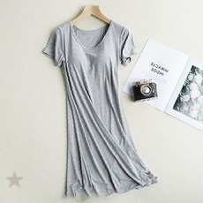 여성 모달 반팔 원피스 잠옷 홈웨어 라운지웨어 긴 기장 롱 원피스 수면복 실내복