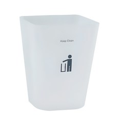 마메 유로피안 심플라인 사각 오픈 휴지통 11.8L, 화이트