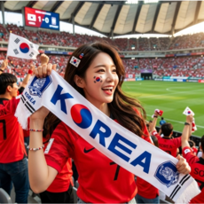 대한민국 슬로건 축구대표팀 응원 머플러 목도리, 1개, 화이트