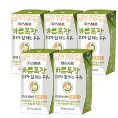 파스퇴르 바른목장 소화가 잘되는 우유, 200ml, 5개