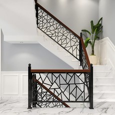 철제난간 담벼락 난간대 야외 울타리 주택 마당 담장 난간, 스타일 4 계단 손잡이 1m