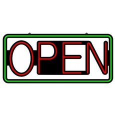 오픈 네온사인 조명 카페 패스트푸드 LED 무선 매장 리모콘 OPEN-Q 모델, 1개, RGB