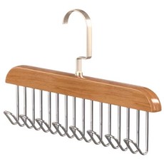 木質8鉤衣架 優質實木 承重升級 開口設計, 原木色, 1組