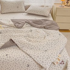 초정상점CHOJEONGSTORE 여름홑이불 쿨링이불 차렵이불, 가드니아 여름 - 고심 나비, 더블 200x230 cm