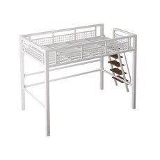 아동벙커침대 원목 서랍장 이층침대 고저침대 옷장 위아래 책상 계단 프레임 상하의 원룸, 1000mmx2000mm, 흰색 경사로 사다리 (오른쪽)