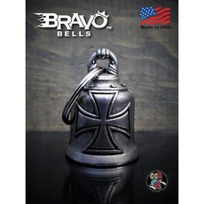 美式工廠 美國 Bravo Bell 好極！守護鈴 鐵十字造型 機車汽車改裝裝飾 保平安, 1個