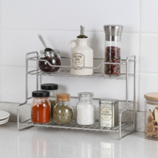 피킷업 주방 테이블 정리 2단 스틸 선반, 1개, 실버