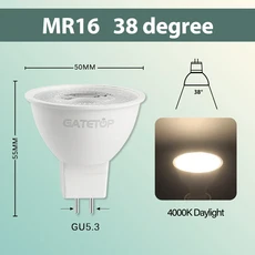 3PCS MR16 GU5.3 Lampada LED 스포트 전구 3W 220V Bombillas 램프, 04 38 degrees 4000K, 01 AC220-240V, 05 3w