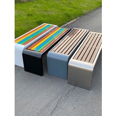 야외 테라스 카페 버스정류장 TR277 60CM 벤치 공원 의자 스테인리스 의자, AJ. 200x40x45 커피 색상