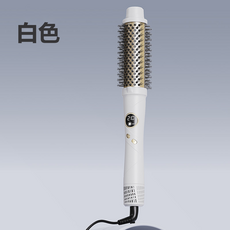 GUEFOON 冷風卷梳數顯可調溫恒溫圓筒梳捲髮棒捲髮器直發器直卷兩用, 1個, 白色:中插（3647）