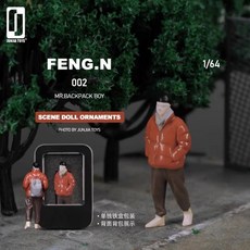 1:64 사람 미니어처 소품 행인, 1/64 백팩보이, 1개