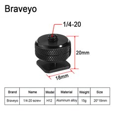 나사 장착 1/4-3/8 변환 액세서리용 카메라 인치 Dslr 핫슈 헤드 사진 마운트, [03] H12  1PC, 03 H12  1PC, 1개