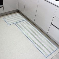 [1+1]루이벤 유러피안 스트라이프 빨아쓰는 규조토 발매트 간편세탁 욕실 주방 싱크대 매트 러그, 유러피안-라임카프리