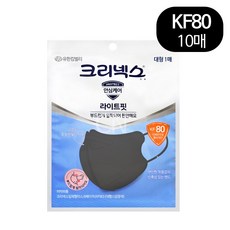 크리넥스 마스크 KF80마스크 황사 미세먼지 대형 블랙, 1개입, 40개, 검정색