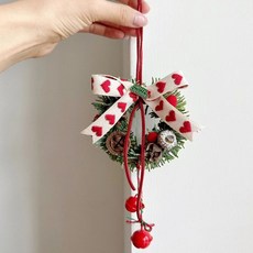 優選好物 北歐ins風迷你聖誕花環門掛 diy諾貝松花環車掛 聖誕節家用裝飾掛件, A款30cm, 1個