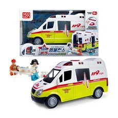 시티히어로 앰뷸런스 + 피규어 3종 포함 문열리는 구급차 자동차 장난감, 시티히어로 앰뷸런스 (22 x 9.5 x 12 cm), 1개