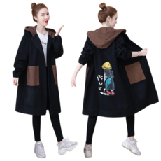 WAWAMOM 빅사이즈 여자 집업 후드 잠바 후드집업 점퍼 바람막이 자켓 아우터 GOW029