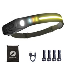 스파이더맥스 모션센서 밴드형 헤드랜턴 작업용, 1개, 1줄 헤드랜턴