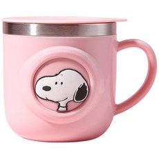 史努比兒童牛奶杯 寶寶喝牛奶早餐杯 水杯 兒童杯 幼兒水杯 耐摔不鏽鋼杯 刻度杯, 粉