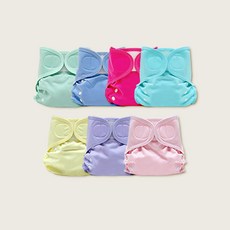 베이비앙 [베이비앙] 원사이즈 기저귀커버 똑딱이/찍찍이(~24개월까지) 천기저귀커버 아동공용, 체리핑크, 1개