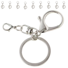 열쇠고리 10 키링부자재 회전 키링고리 디고리 새우고리, 은색, 1세트