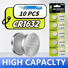 시계 자동차 장난감 열쇠용 단추 배터리 코인 셀 CR1632 DL1632 BR1632 LM1632ECR1632 3V 리튬 배터리 2-10, (SCRCEO)CR1632 10PCS