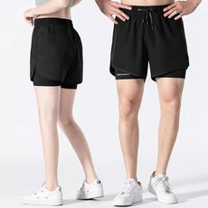 패션파트너 (2color / 3size) 남녀공용 여름 러닝 투인원 쇼츠 아이스 냉감 쿨링 레깅스 반바지 헬스 마라톤 트레이닝복 츄리닝 하의