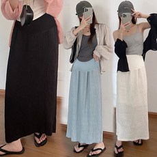 임산부 링클 주름 플리츠 롱스커트 봄 여름 임부복 치마 248