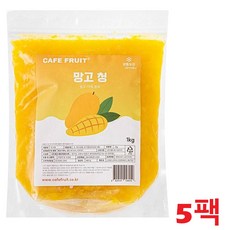 Cafe fruit 과육이 살아있는 프리미엄 다이스 망고청 1kg, 1개입, 5개