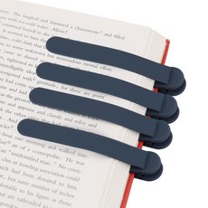 SMUK 6피스 실리콘 자동 책갈피 독서 애호가 여성 남성 어린이 교사를 위한 독특한 책갈피 페이지 키퍼 책 홀더 마커 클립 북 마크 액세서리 선물, 네이비 블루 4개