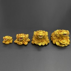 인테리어 풍수 장식품 삼족 두꺼비 재물 행운 황금 집들이 선물, 브론즈