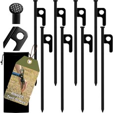 지상 야외 장식 캐노피를 위한 RINVEE 8 팩 텐트 스테이킹 헤비 듀티 단조 스틸 캠핑