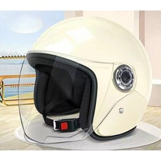 해피유통 남녀 공용 스쿠터 헬멧 jhwj, 야간주행 반사표지 증정, 아이보리-보온 방한