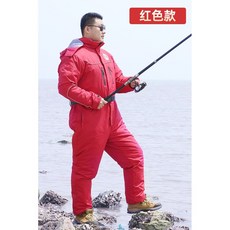 오토바이우주복 우주복 라이더 대행 겨울 낚시복 방한복 일체형 보온 방수 빅사이즈, 3XL 권장신장 185, 레드 어깨 스트레칭