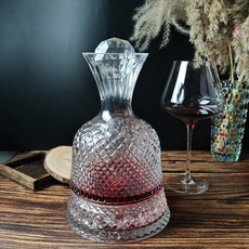 歐式水晶醒酒器，家用旋轉分酒器, 1個, 水晶底座醒酒器