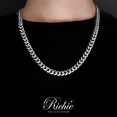 RichieJewelry Plain jane 古巴鍊 嘻哈風格項鍊, 1個, 8mm/60cm