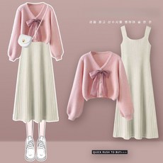 여성투피스 여성세트 여성니트 + 나시원피스 스웨터 니트원피스 ZBW26010813 44