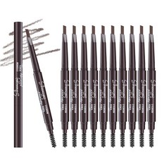 Berinist 여성용 다크 브라운 방수 눈썹 연필 12개