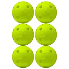 Franklin Sports 플라스틱 야구공 - Indestruct-A-Ball 배팅 연습 훈련공 MLB 공식 사이즈 옐로우 6팩, 8, 11 inch (softball), 6개