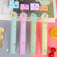 卡通異形直尺繪圖測量工具學生尺子15cm刻度尺兒童透明塑料尺, 1個, 恐龍系列:15cm