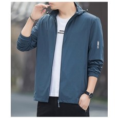 新款可脫帽防曬衣 男士戶外休閑運動釣魚防紫外線皮膚衣, 石墨藍