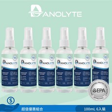 美國Danolyte達諾萊 消毒清潔噴霧 100mL 6入組 無酒精 中性pH值 寵物友善, 1個