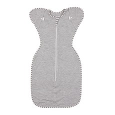 嬰兒舒眠包巾 柔軟透氣拉鍊式設計 灰色條紋包巾