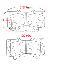 一百世 適用 豐田5700 海力士 凌志IS200 路虎 Infiniti G37 賓士 AMG車款, 1個, SC-950 前碟來令片
