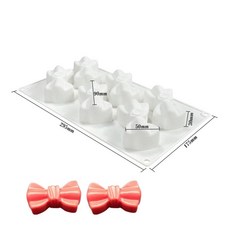 실리콘 샌드 무스 틀 베이킹 몰드 오목컵, 1개, 6구 리본 몰드 mcm 130g 332