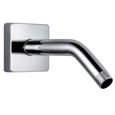 G-Promise 플랜지가 있는 올 메탈 15.2cm(6인치) 샤워 암 고정 및 핸드헬드 헤드용 벽걸이 스테인리스 스틸 파이프 교체품 매트 블랙, 15.2 cm(, 크롬