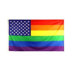 Flaglink 미국 게이 프라이드 깃발 3x5Fts - 미국 레인보우 Flaglink American Gay Pride Flag 3x5Fts - USA Rainbow Banne, 미국 사람