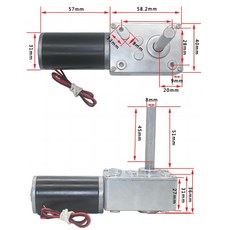 DC12V 토크 기어 모터 웜 51mm D 샤프트 고전력 역방향 저속 70kg.cm, 05 25 RPM, 01 12V용, 01 기타