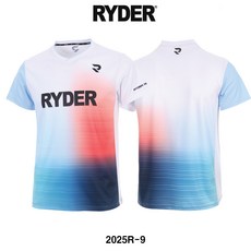 라이더 티셔츠 배드민턴 반팔 상의 남성 여성 게임웨어 화이트 블루 코랄 2025R-9
